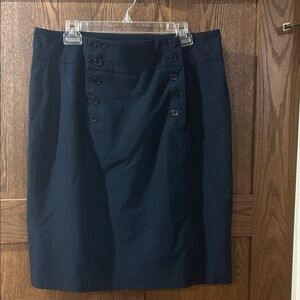 Dress Barn Dark Blue Buttoned Pencil Skirt